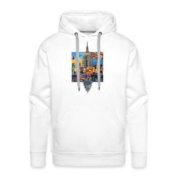 Stunning Skyscraper High-Rise America Skyline Art - Men's Premium Hoodie - white - Front - Liam (192cm)