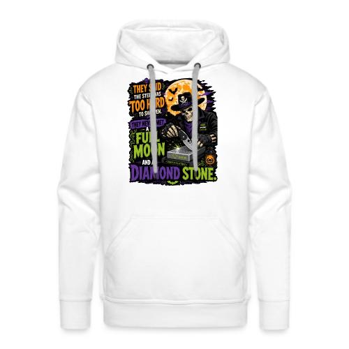 Too Hard To Sharpen Diamond Stone - Skeleton Knife - Men's Premium Hoodie