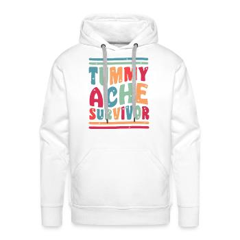 Tummy Ache Survivor Funny - Men's Premium Hoodie - white - Front - Liam (192cm)