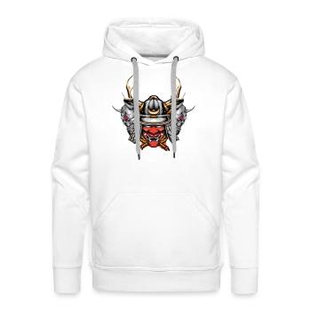 Samurai Helmet - Men's Premium Hoodie - white - Front - Liam (192cm)