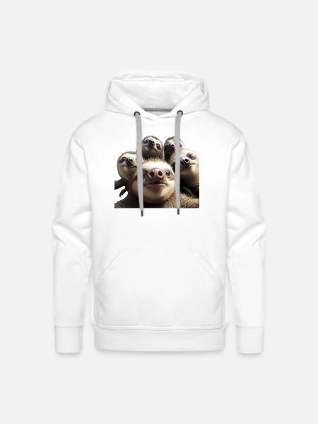 Selfy - Men's Premium Hoodie - white
