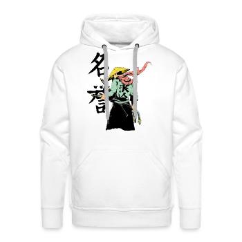 Samurai and Kanji - Men's Premium Hoodie - white - Front - Liam (192cm)