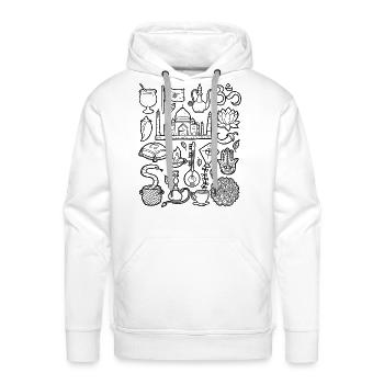 India - Men's Premium Hoodie - white - Front - Liam (192cm)