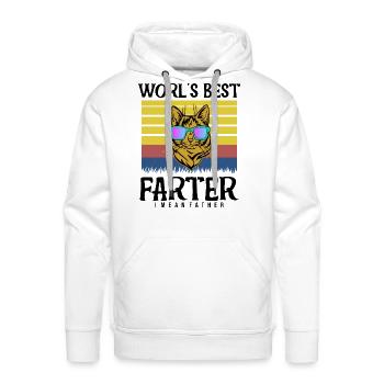 World s Best Farter I Mean Father Funny Fathers - Men's Premium Hoodie - white - Front - Liam (192cm)