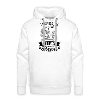 I May Look Like A Girl But I Am A Mermaid At Heart - Men's Premium Hoodie - white - Front - Liam (192cm)