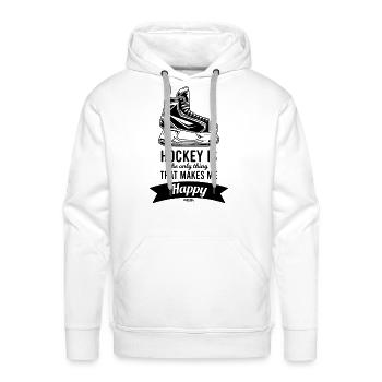 hockey - Molleton à capuche Premium pour homme - blanc - Devant - Liam (192cm)