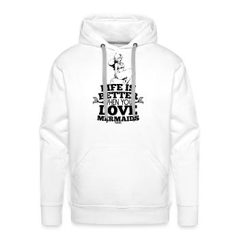 Mermaid diving swimming sea - Men's Premium Hoodie - white - Front - Liam (192cm)