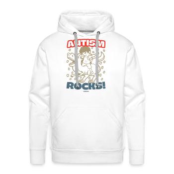Autism rocks - Men's Premium Hoodie - white - Front - Liam (192cm)