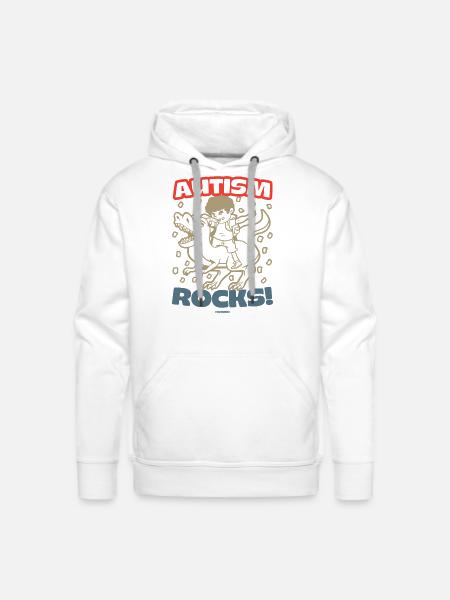 Autism rocks - Men's Premium Hoodie - white