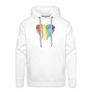 Autism rainbow heart love - Men's Premium Hoodie - white - Front - Liam (192cm)