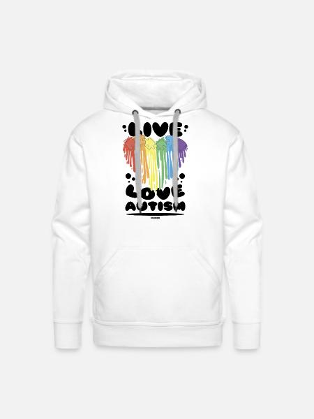 Autism dear heart rainbow - Men's Premium Hoodie - white