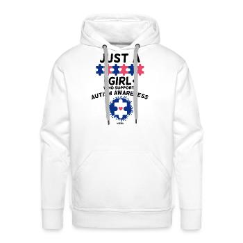 Girls supports autistic - Men's Premium Hoodie - white - Front - Liam (192cm)