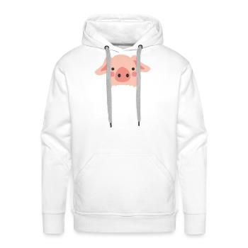Pig animal welfare meatlos vegan - Men's Premium Hoodie - white - Front - Liam (192cm)
