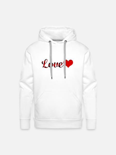 Love Buffalo Plaid - Men's Premium Hoodie - white