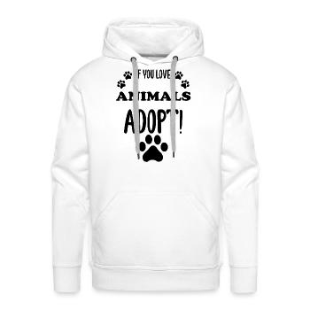 Animal welfare animal shelter pet adopt - Men's Premium Hoodie - white - Front - Liam (192cm)