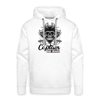 Captain Dad Beard Captain Boot Sailing Sailing - Men's Premium Hoodie - white - Front - Liam (192cm)