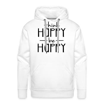think happy - be happy - Men's Premium Hoodie - white - Front - Liam (192cm)