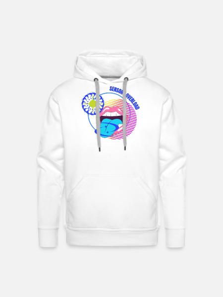 Sensory Overload Glitch Aesthetic - Men's Premium Hoodie - white