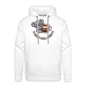 Sleepy Koala Coffee Cuddle - Men's Premium Hoodie - white - Front - Liam (192cm)