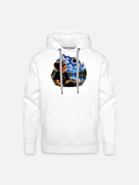 Solar Eclipse Nature Tee - Men's Premium Hoodie - white