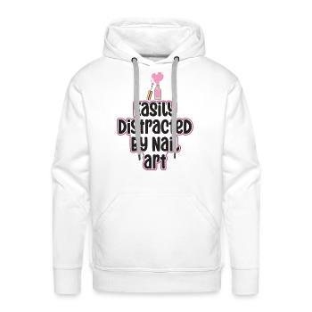 Easily Distracted By Nail Art Nail Tech - Men's Premium Hoodie - white - Front - Liam (192cm)