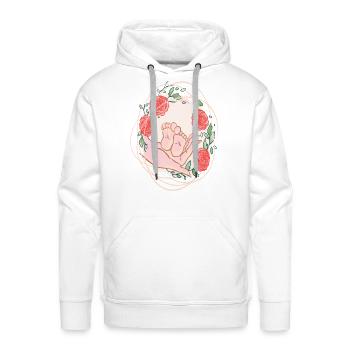 Birth Doula Hands Hold Baby Feet Midwife - Men's Premium Hoodie - white - Front - Liam (192cm)