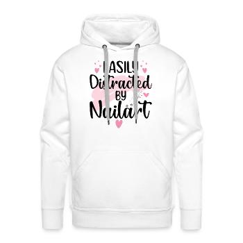 Easily Distracted By Nailart Nail Tech - Men's Premium Hoodie - white - Front - Liam (192cm)
