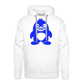 Penguin Mustache Sir Mr. Beard Cool Facial Hair - Men's Premium Hoodie - white - Front - Liam (192cm)