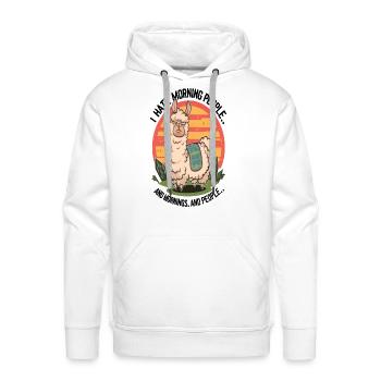 I hate morning people grouch llama - Men's Premium Hoodie - white - Front - Liam (192cm)