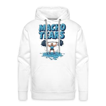 Macho Tears Heavy Lift Splash - Men's Premium Hoodie - white - Front - Liam (192cm)