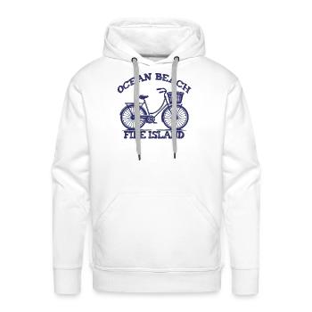 OCEAN BEACH Fire Island bike summer Long Island NY - Men's Premium Hoodie - white - Front - Liam (192cm)