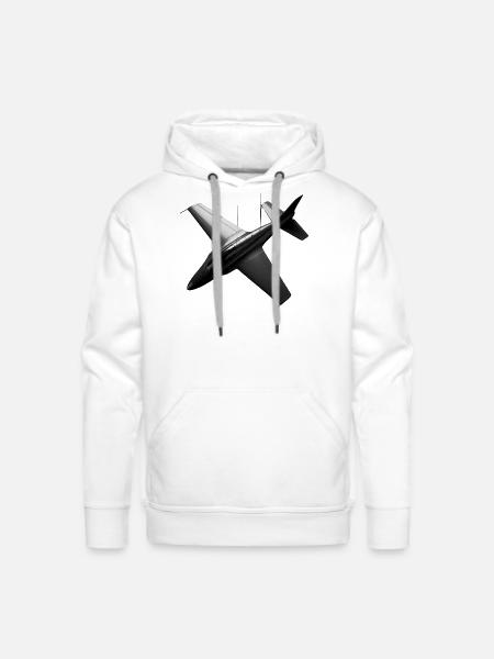 Black Jet Silhouette - Men's Premium Hoodie - white