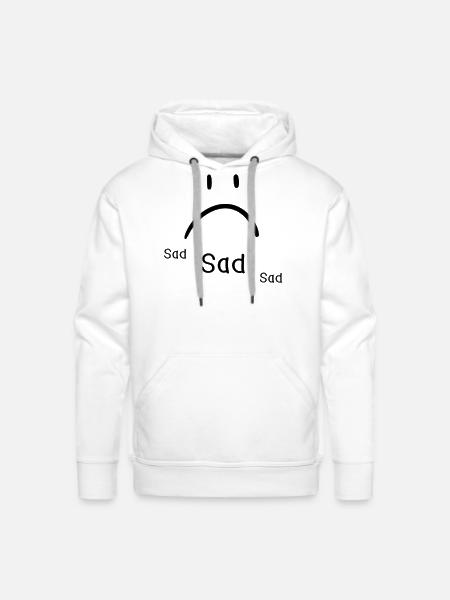 sad face - Men's Premium Hoodie - white