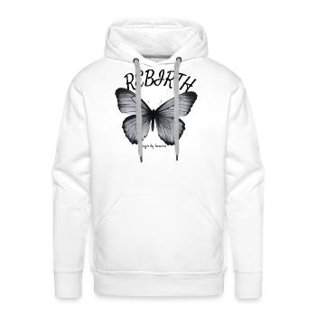 Art graphique esthétique papillon Rebirth - Molleton à capuche Premium pour homme - blanc - Devant - Liam (192cm)