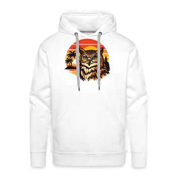 Owl with Glasses at Sunset - Men's Premium Hoodie - white - Front - Liam (192cm)