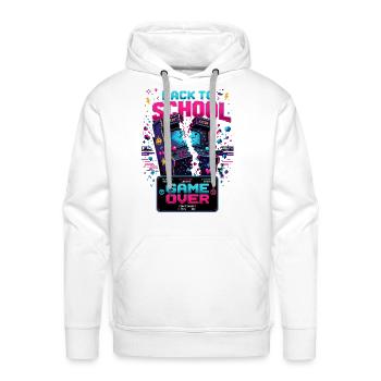 Back to School Arcade Neon - Men's Premium Hoodie - white - Front - Liam (192cm)