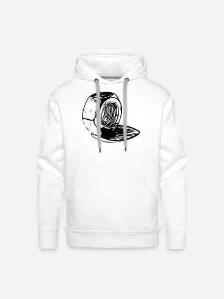 Screw Nut Melted Vertically - Men's Premium Hoodie - white