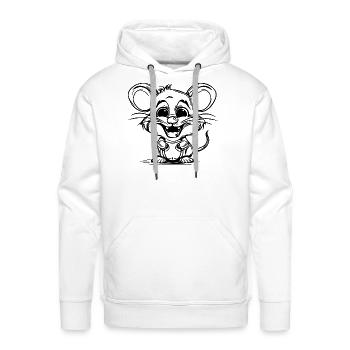 Cute Mouse For Nature Rodent Lover - Men's Premium Hoodie - white - Front - Liam (192cm)