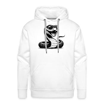 Venomous Smiling Snakes Tattoo Sketch - Men's Premium Hoodie - white - Front - Liam (192cm)