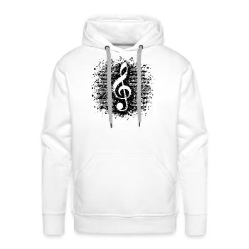 Old Sheet Music With Music Clef - Men's Premium Hoodie - white - Front - Liam (192cm)