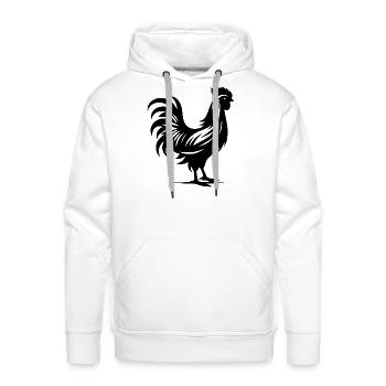 Small House Rooster Tattoo Style - Men's Premium Hoodie - white - Front - Liam (192cm)
