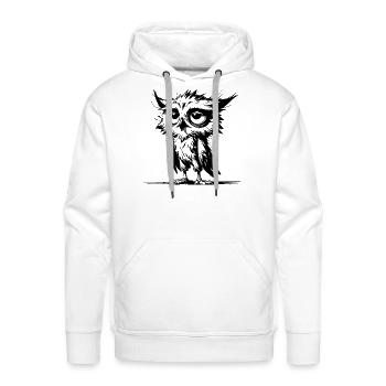 Sleepy Owl And Grumpy Night Watchman - Men's Premium Hoodie - white - Front - Liam (192cm)