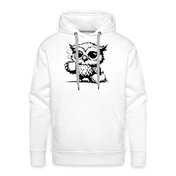 Sleepy Owl That Declares Coffee A Duty - Men's Premium Hoodie - white - Front - Liam (192cm)