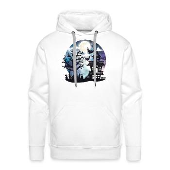 Spooky Halloween Scene 1 - Men's Premium Hoodie - white - Front - Liam (192cm)