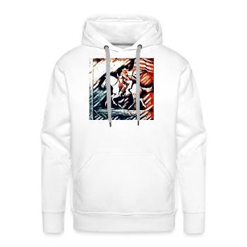 BEAUTIFUL COWBOY - Men's Premium Hoodie - white - Front - Liam (192cm)