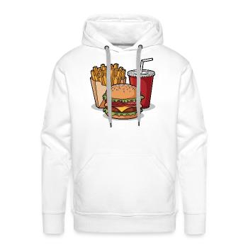 Cheeseburger Meal Fries and Soft Drink - Men's Premium Hoodie - white - Front - Liam (192cm)