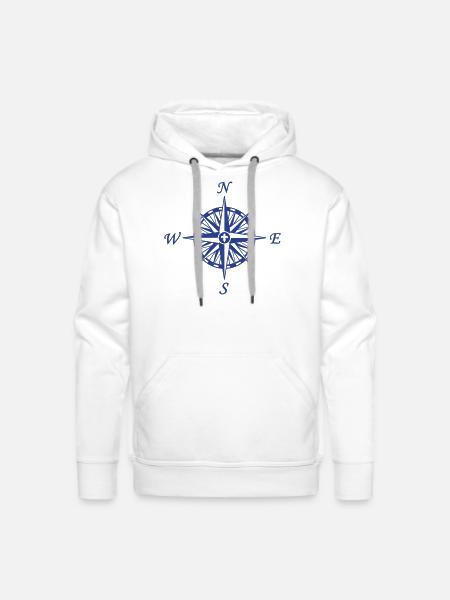 Compass Rose - Men's Premium Hoodie - white