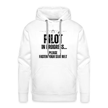 pilot in progress future pilot airplane aircraft - Men's Premium Hoodie - white - Front - Liam (192cm)