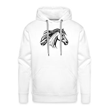 Racy Horse With Mane Equestrian Sport - Men's Premium Hoodie - white - Front - Liam (192cm)