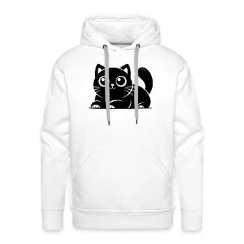 Cozy Cat Tomcat Face - Men's Premium Hoodie - white - Front - Liam (192cm)